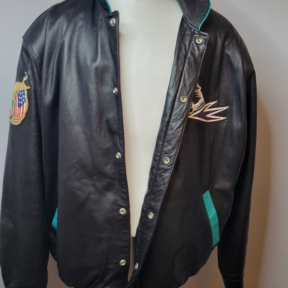 VTG Daytona Bike Week Jeff Hamilton 96 Biker Ball Leather Bomber Jacket Mens XL - Picture 17 of 17